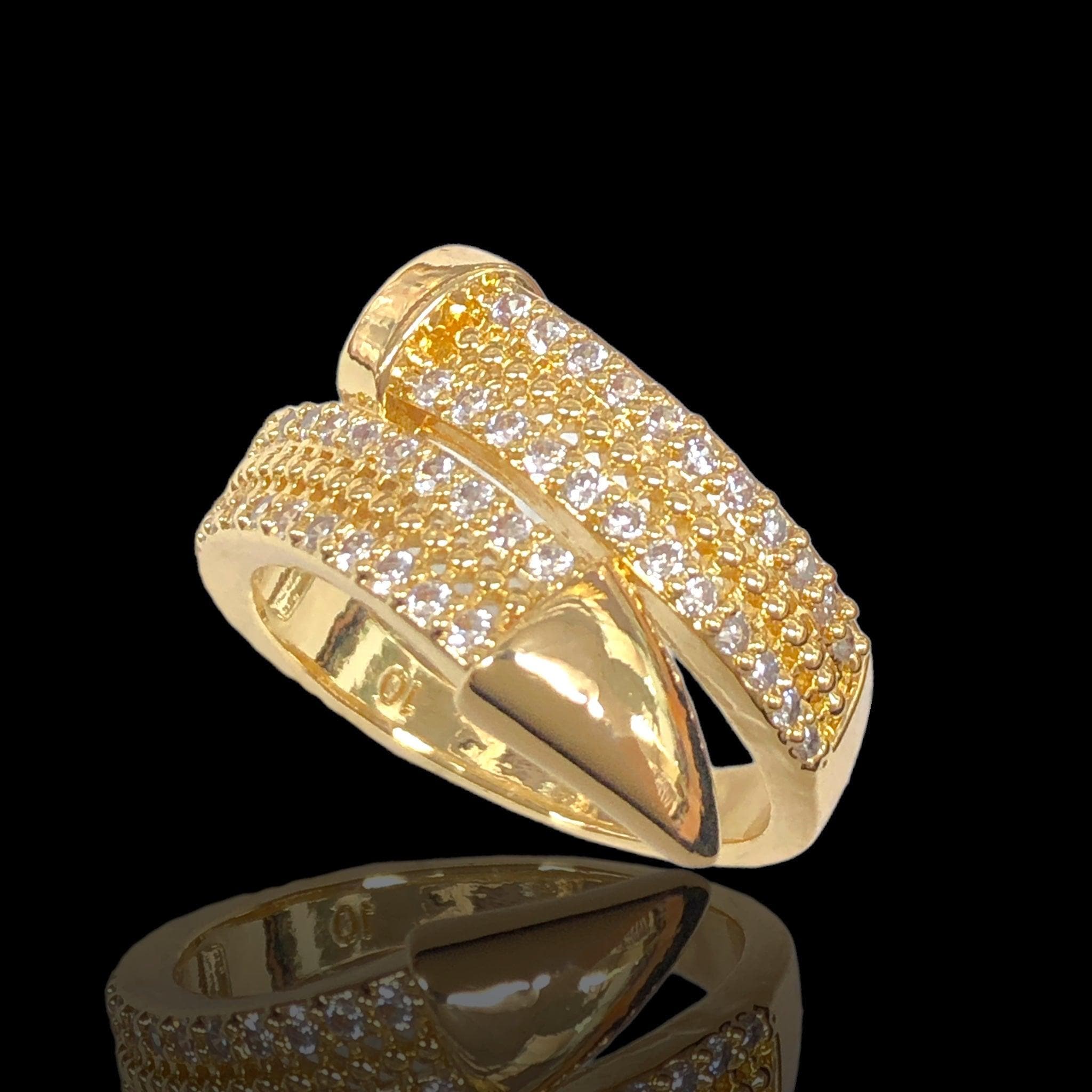 18K Gold Filled Cupid's Arrow Ring- kuania oro lamiando