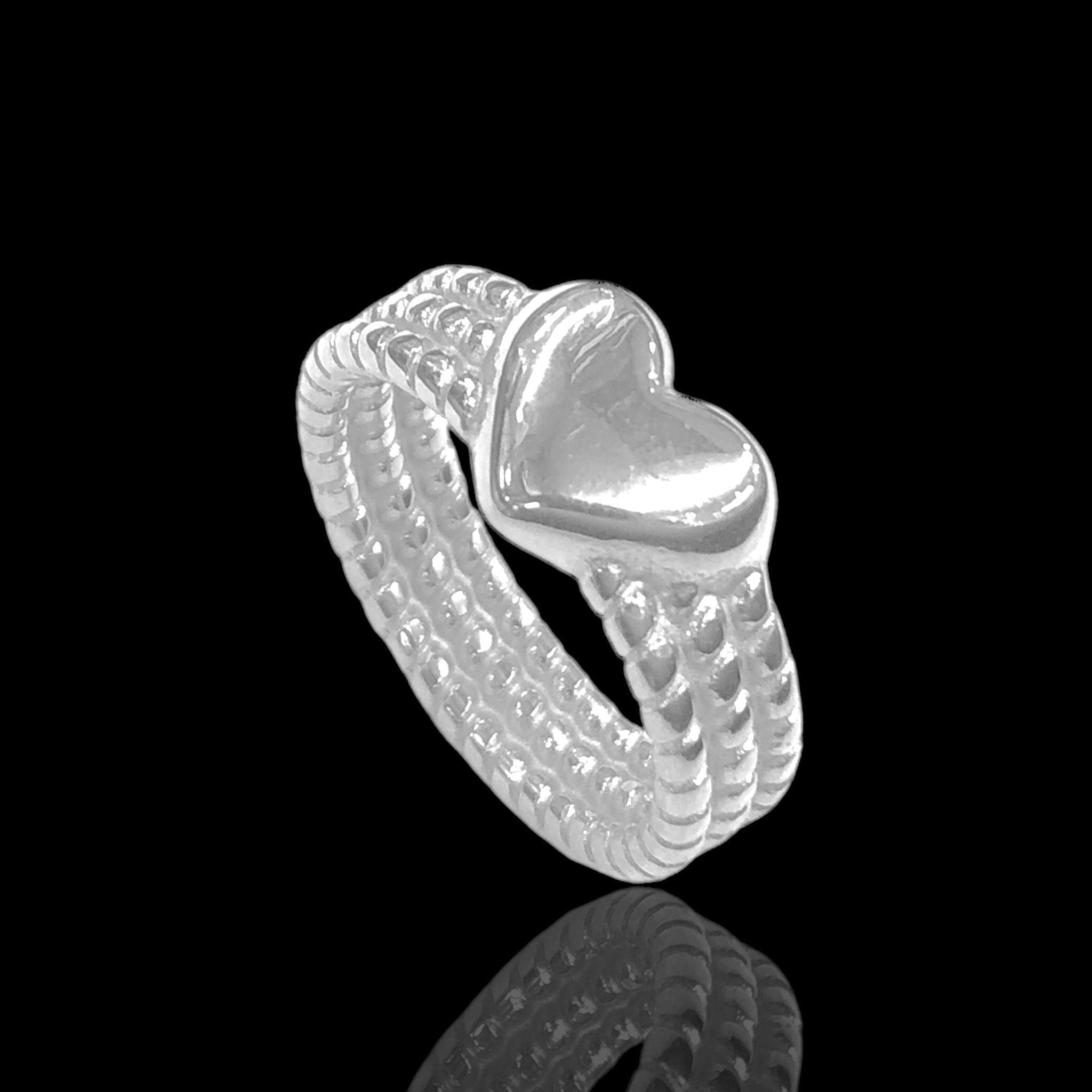 316L Stainless Steel Heart of Venice Ring- kuania oro laminado