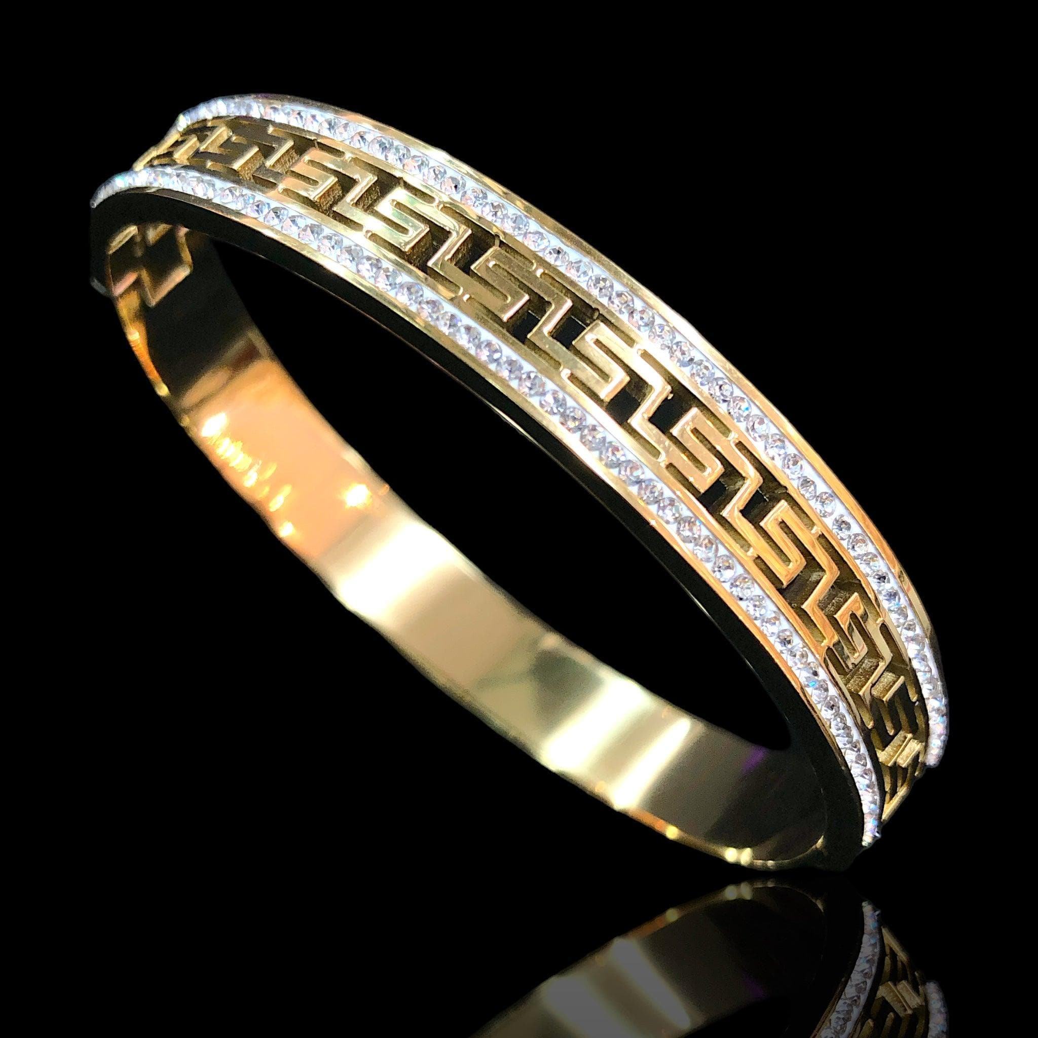 18K Gold-Filled Classic Roman Elegant Bangle- KUANIA ORO LAMINADO