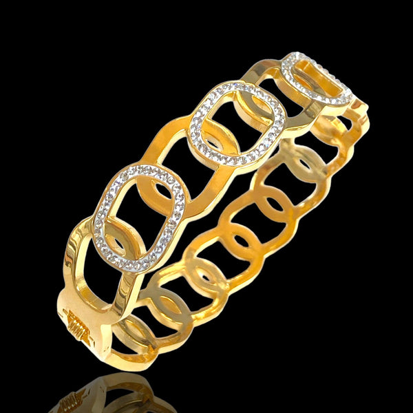OLS 0056 -18K Gold Filled Oro Laminado BANGLE - KUANIA