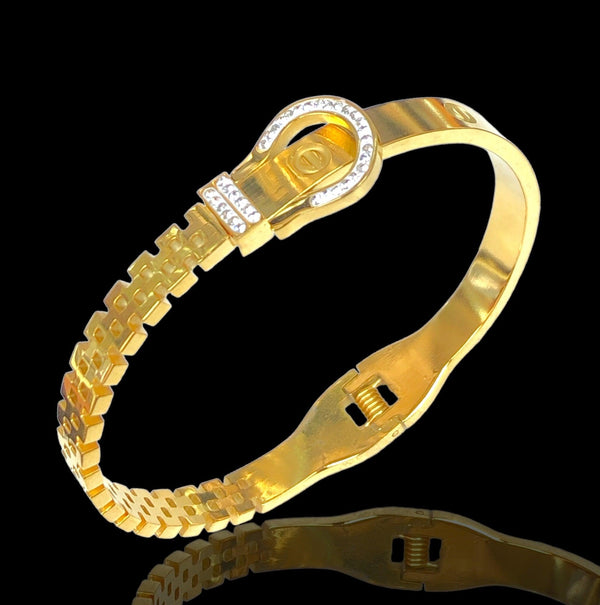 OLS 0061 -18K Gold Filled Oro Laminado BANGLE - KUANIA
