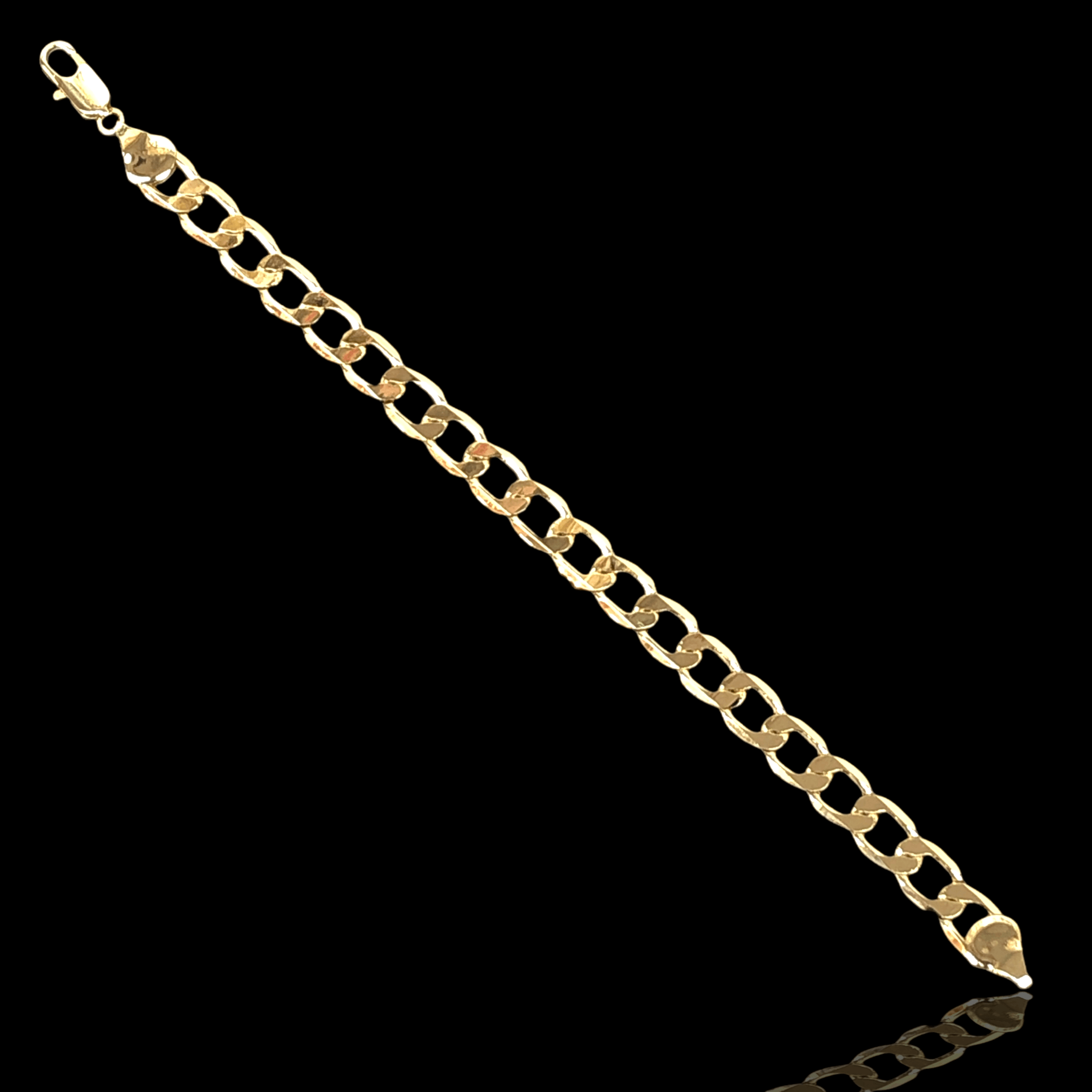 Gold Filled Oro Laminado 8.8mm Cuban Chain Men's Bracelet