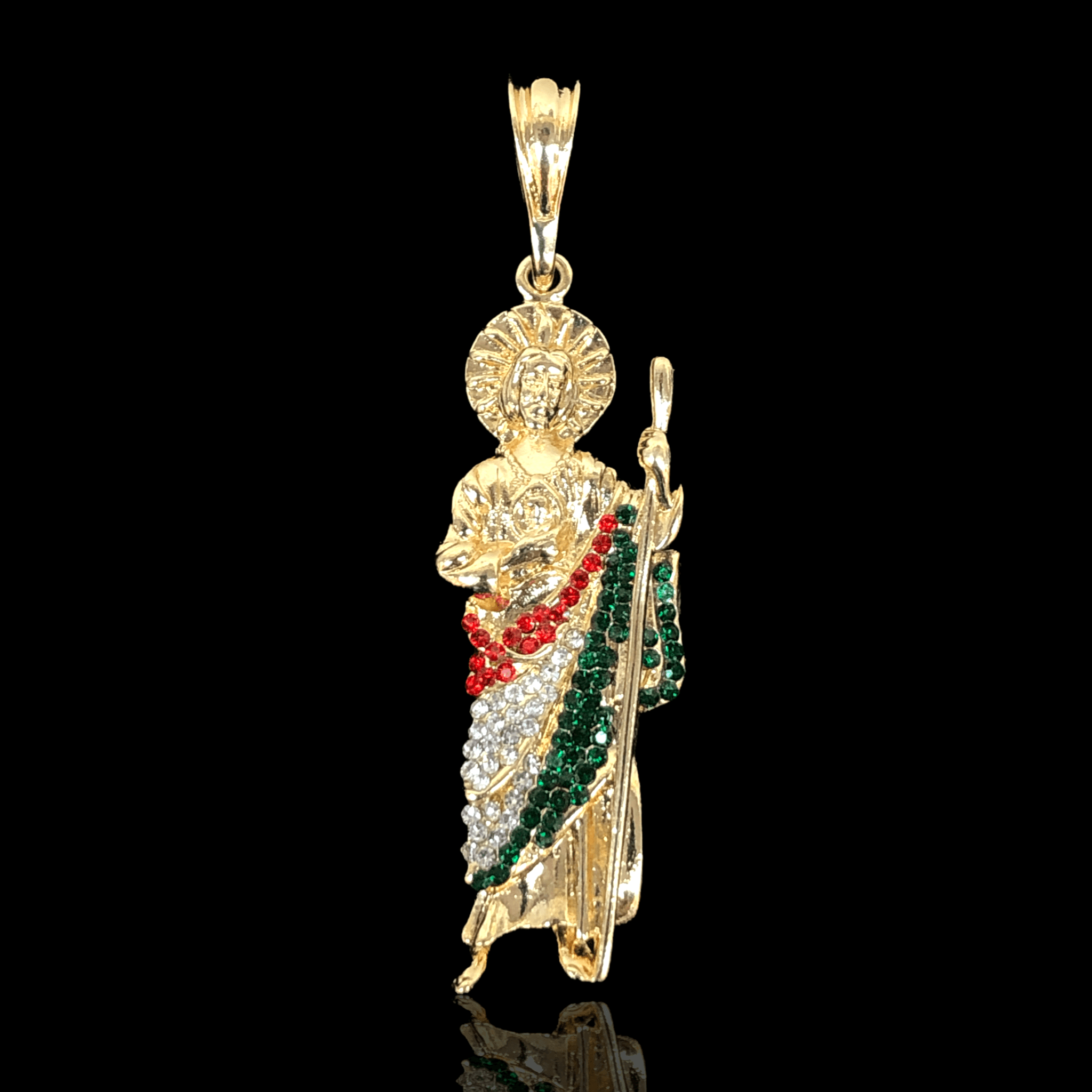 Gold Filled Oro Laminado CZ Saint Jude San Judas Pendant