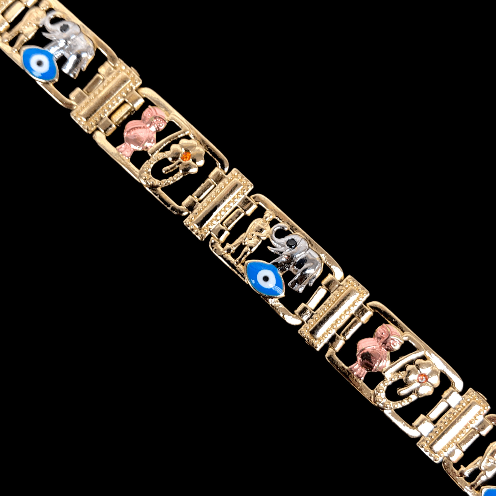 Gold Filled Oro Laminado Lucky Charms Power Bracelet