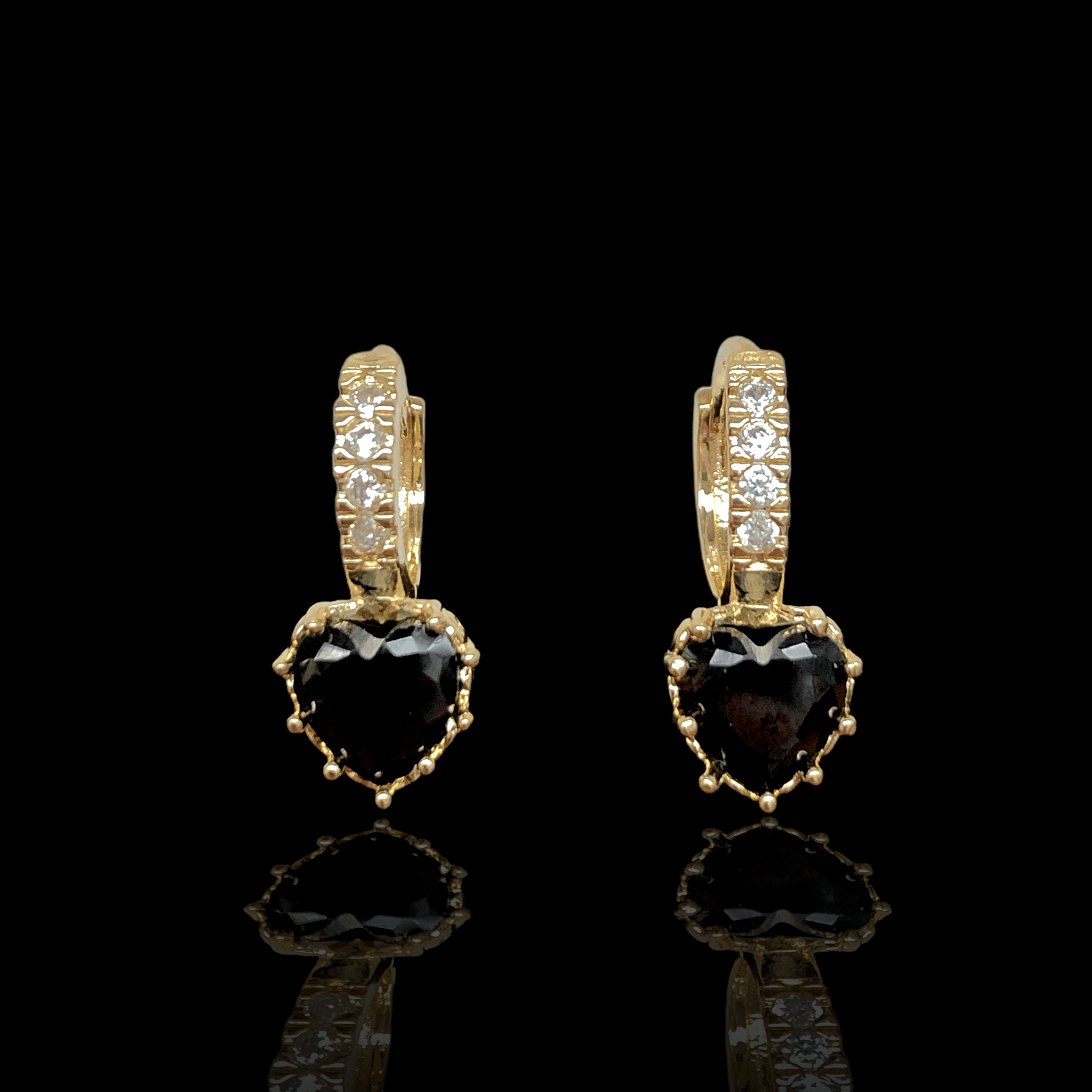 Gold Filled Oro Laminado Milano Heart Huggie Earrings