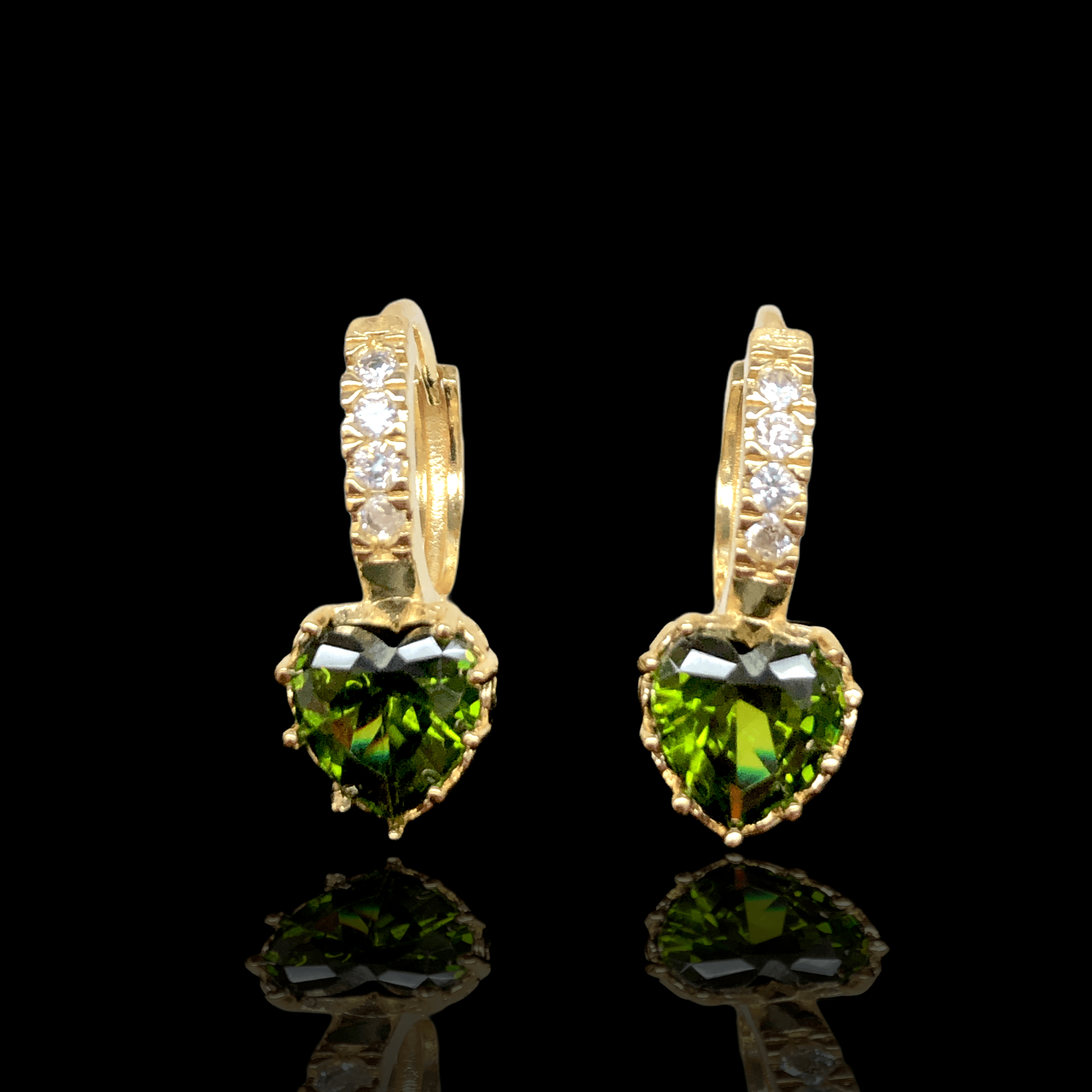 Gold Filled Oro Laminado Milano Heart Huggie Earrings