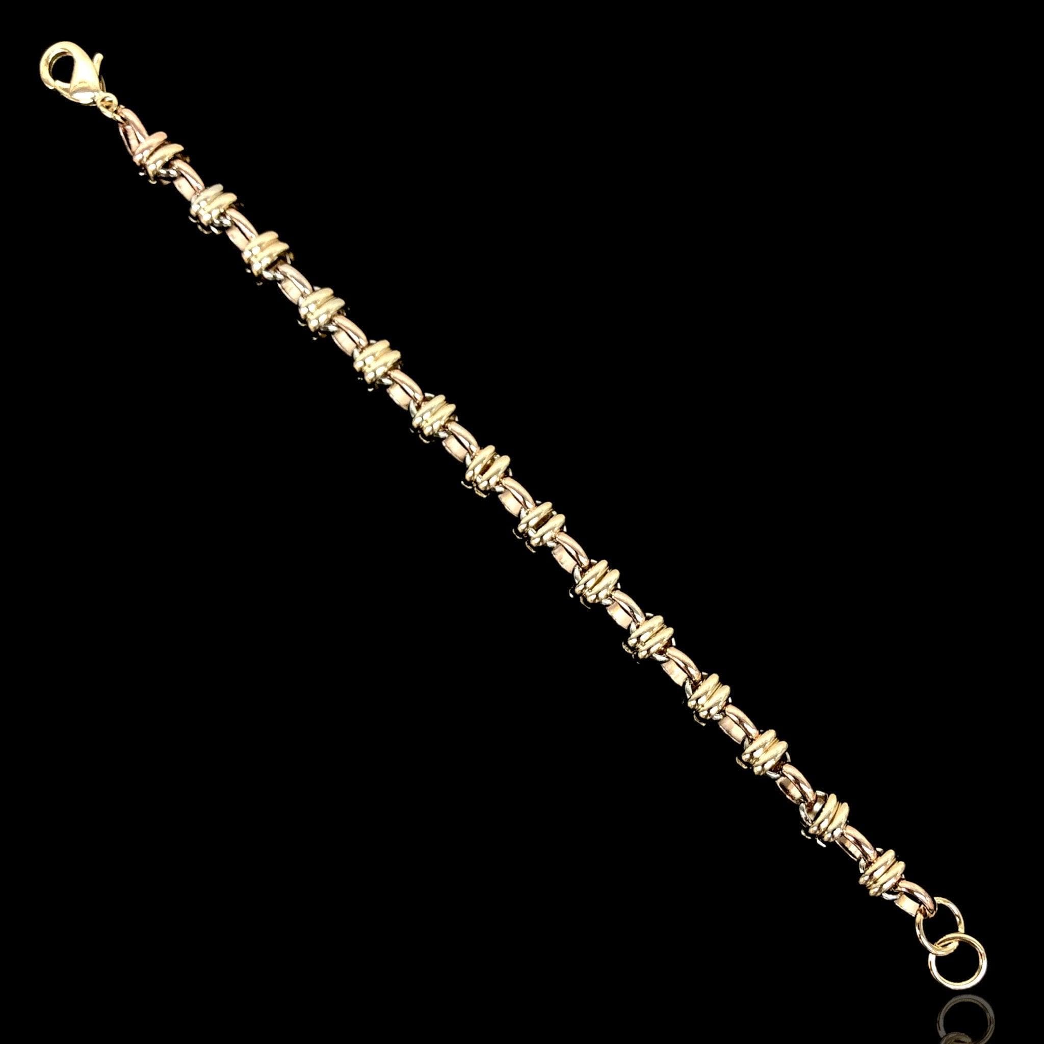 Gold Filled Oro Laminado Tricolor French Bohemian Bracelet