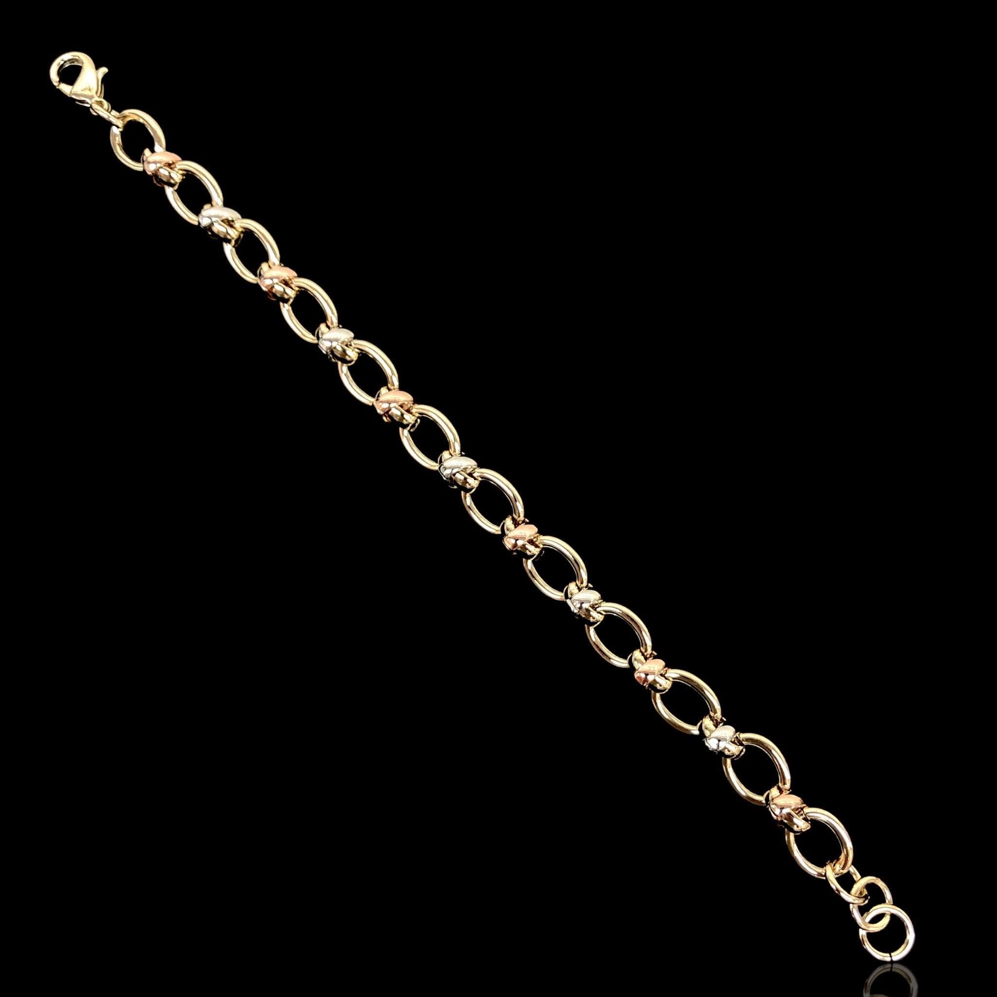 Gold Filled Oro Laminado Tricolor French Bohemian Bracelet 3