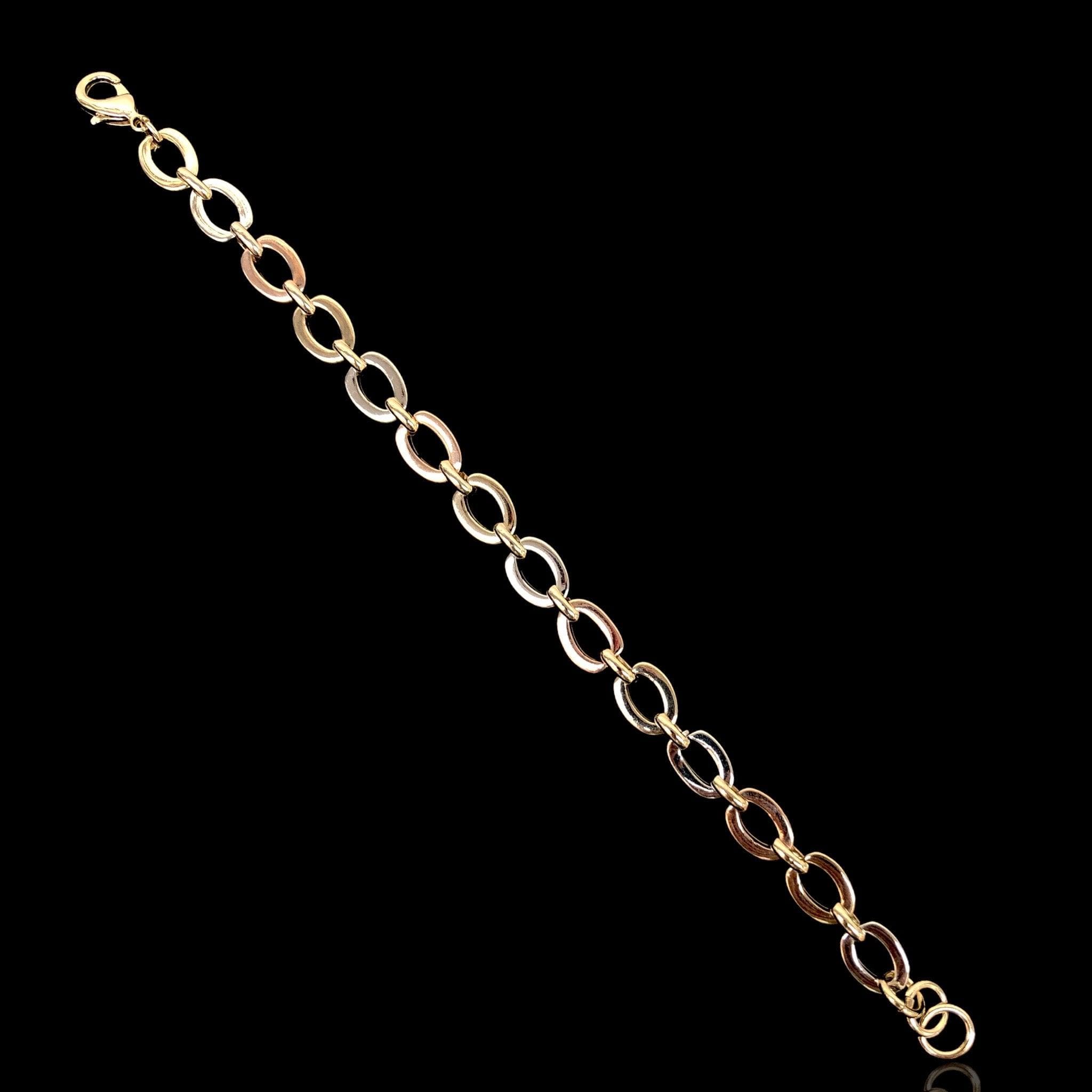 Gold Filled Oro Laminado Tricolor French Bohemian Bracelet 5