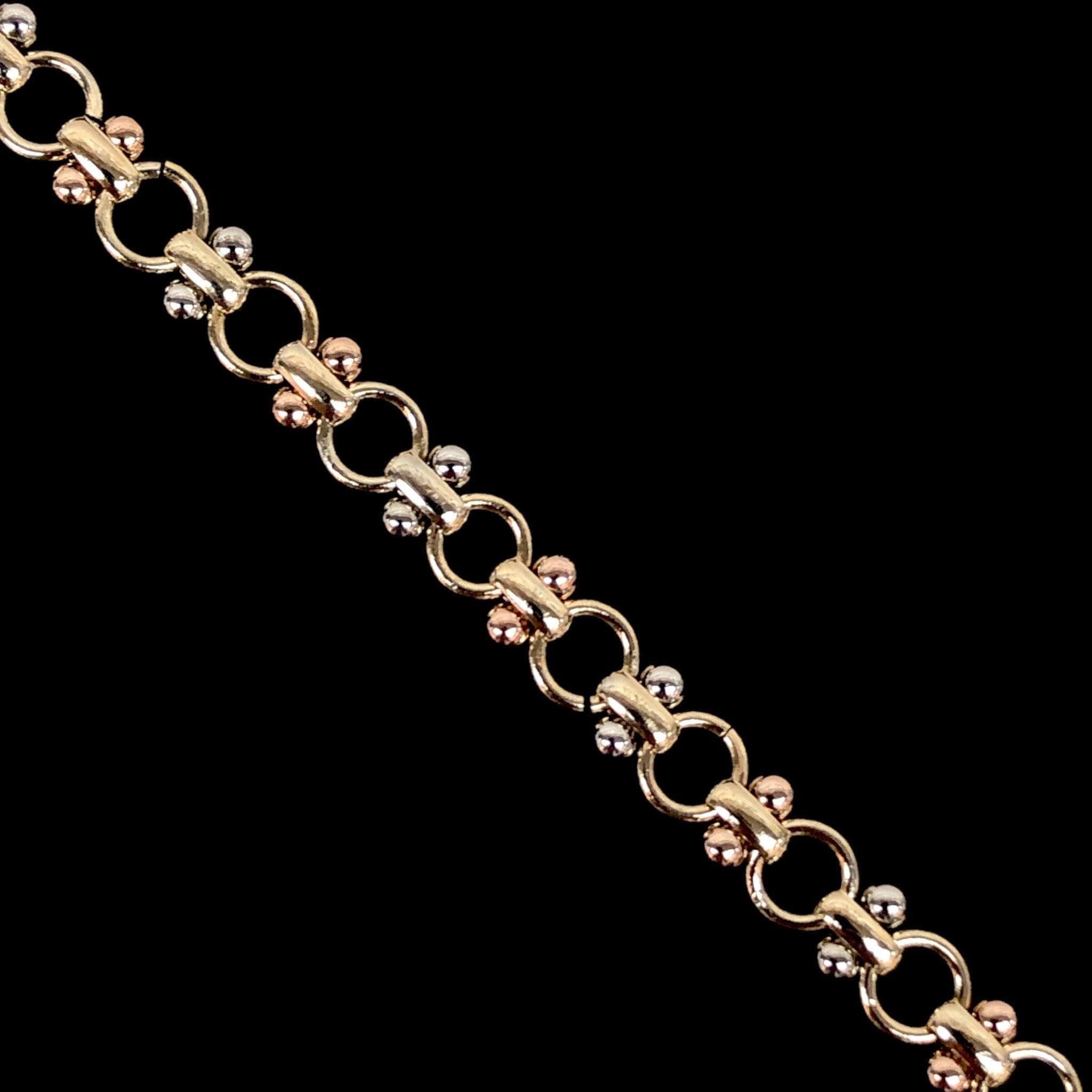 Gold Filled Oro Laminado Tricolor French Bohemian Bracelet 9