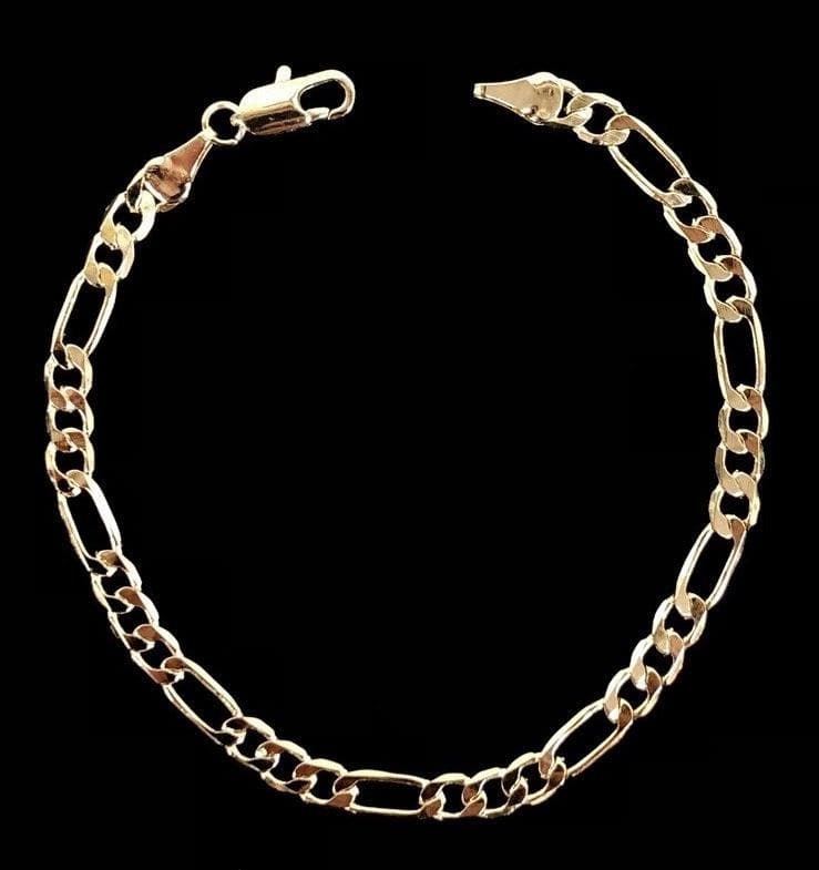 Oro Laminado Gold Filled 4.5mm Figaro Bracelet (PACK OF 6)W - KUANIA