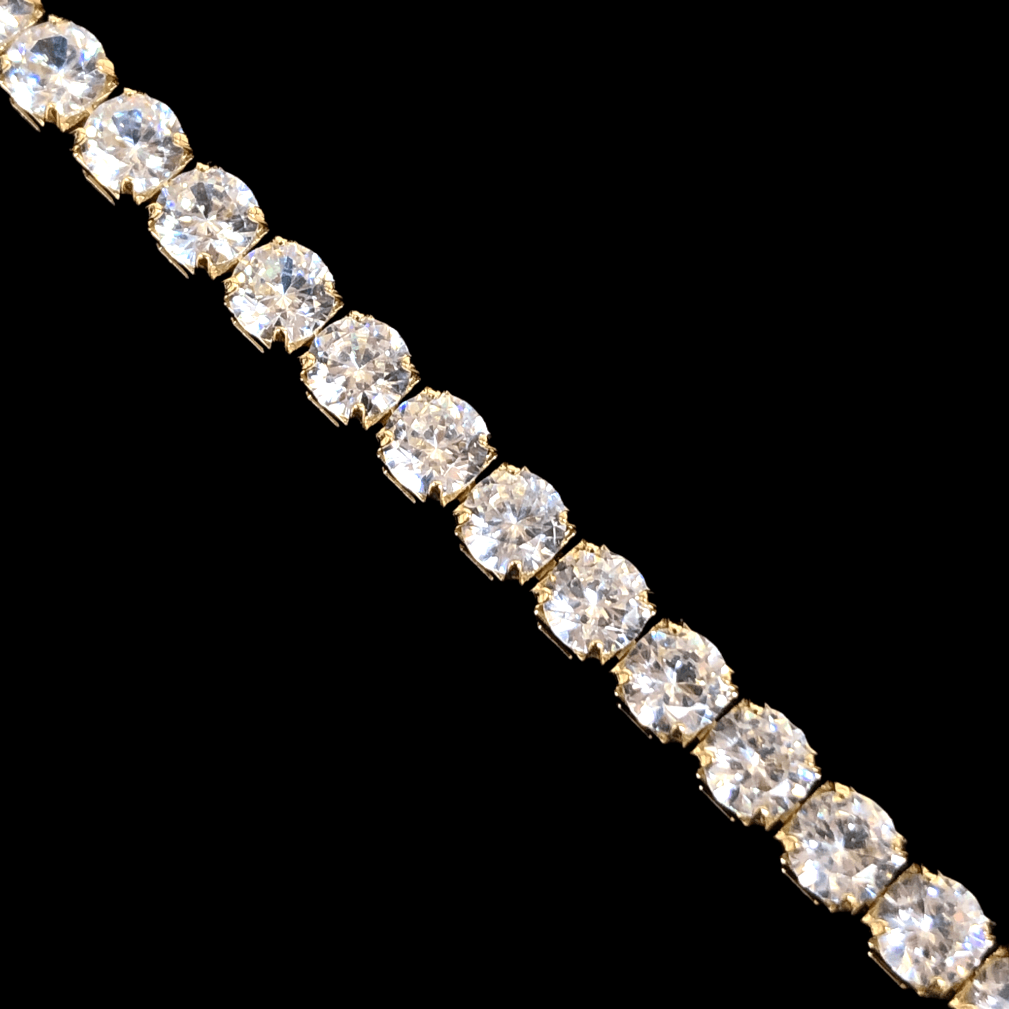 Oro Laminado Gold Filled 4mm Round Zirconia Tennis Bracelet