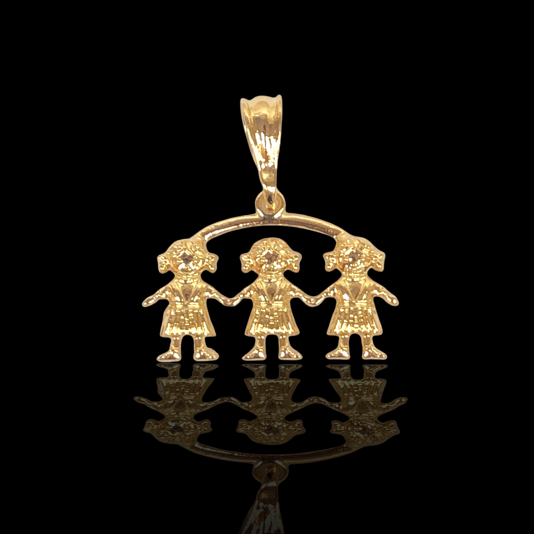 Oro Laminado Gold Filled Adorable Boy and Girl Pendant