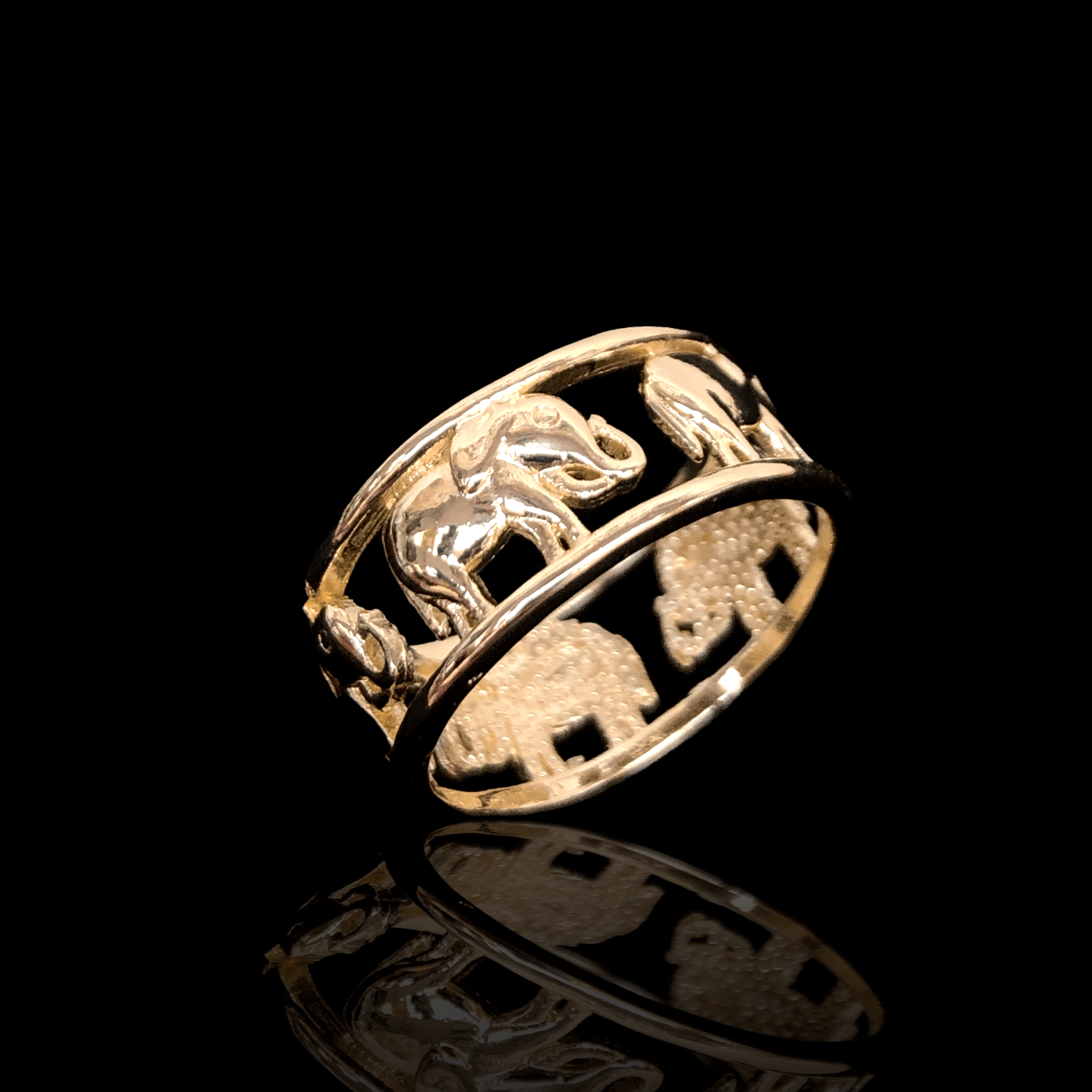Oro Laminado Gold Filled Africana Infinity Elephant Ring