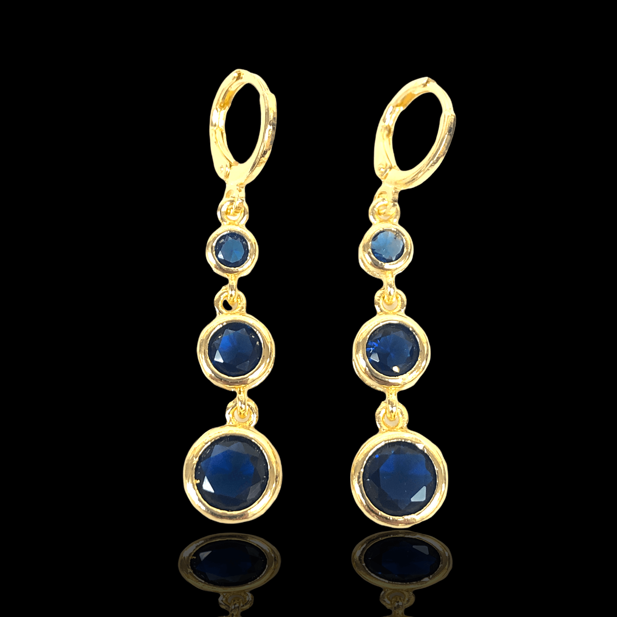 Oro Laminado Gold Filled Austrian Zirconia Dangle Earrings