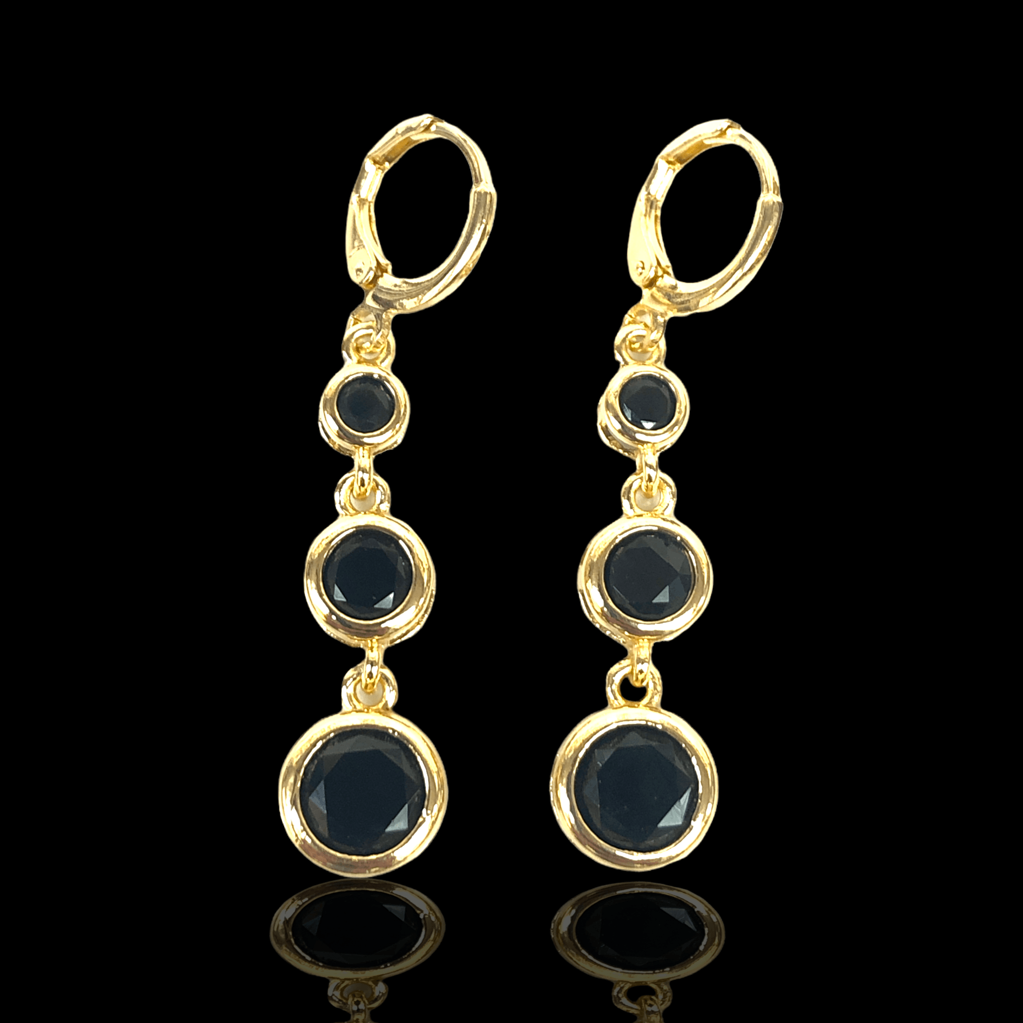 Oro Laminado Gold Filled Austrian Zirconia Dangle Earrings