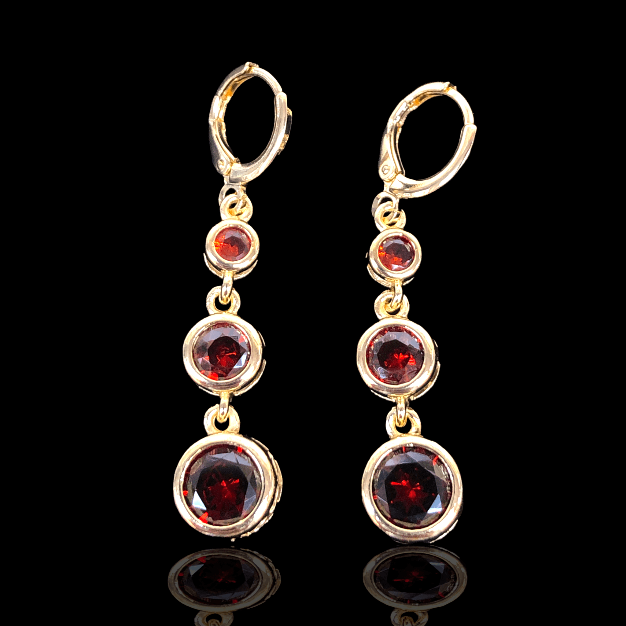 Oro Laminado Gold Filled Austrian Zirconia Dangle Earrings
