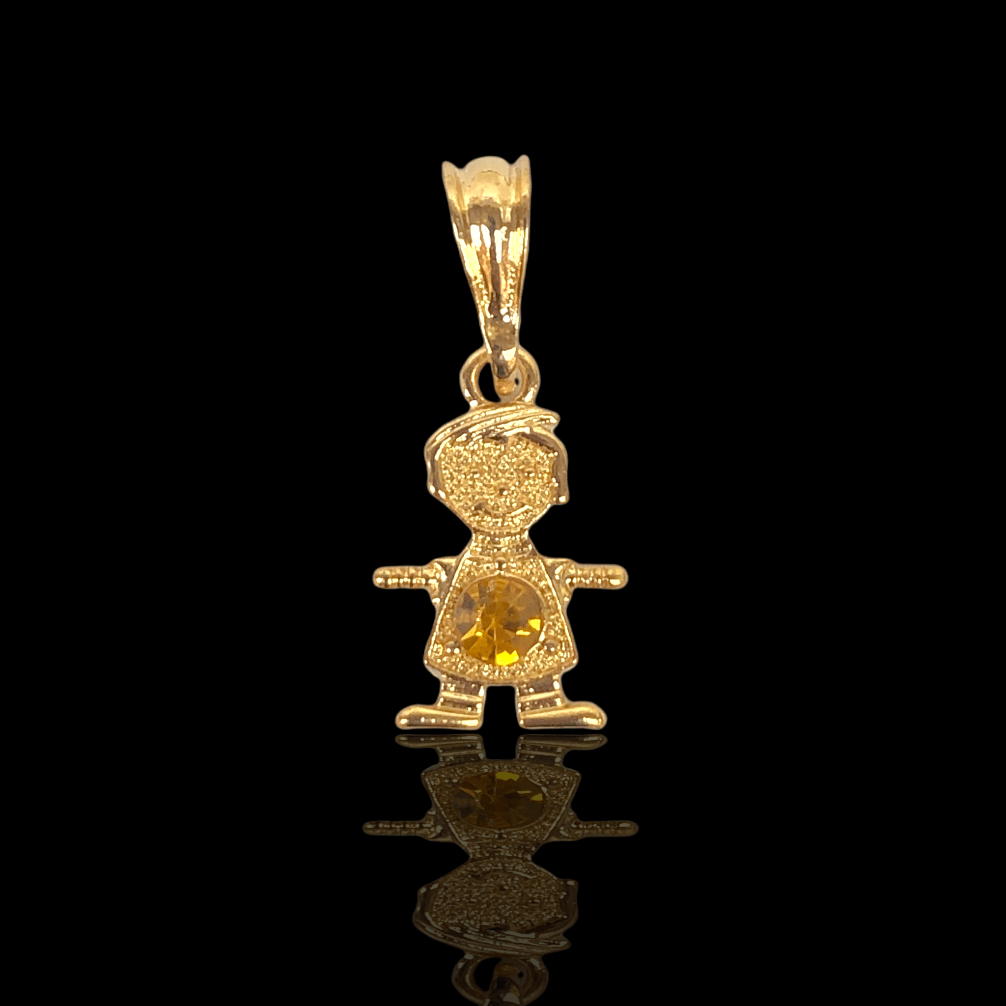 Oro Laminado Gold Filled Birthstone Kids Boy Pendant