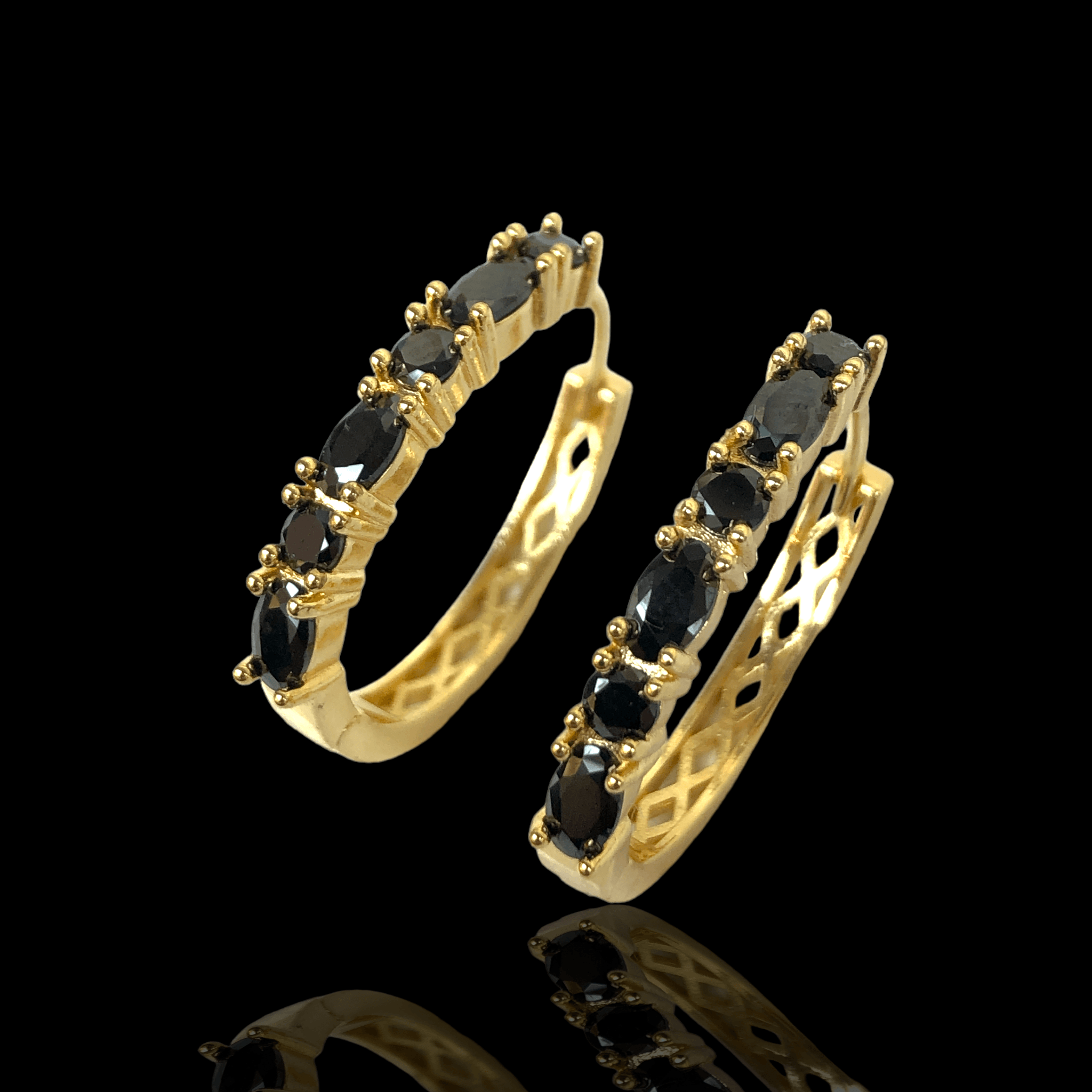 Oro Laminado Gold Filled Firenze Sparkle Gem Hoop Earrings