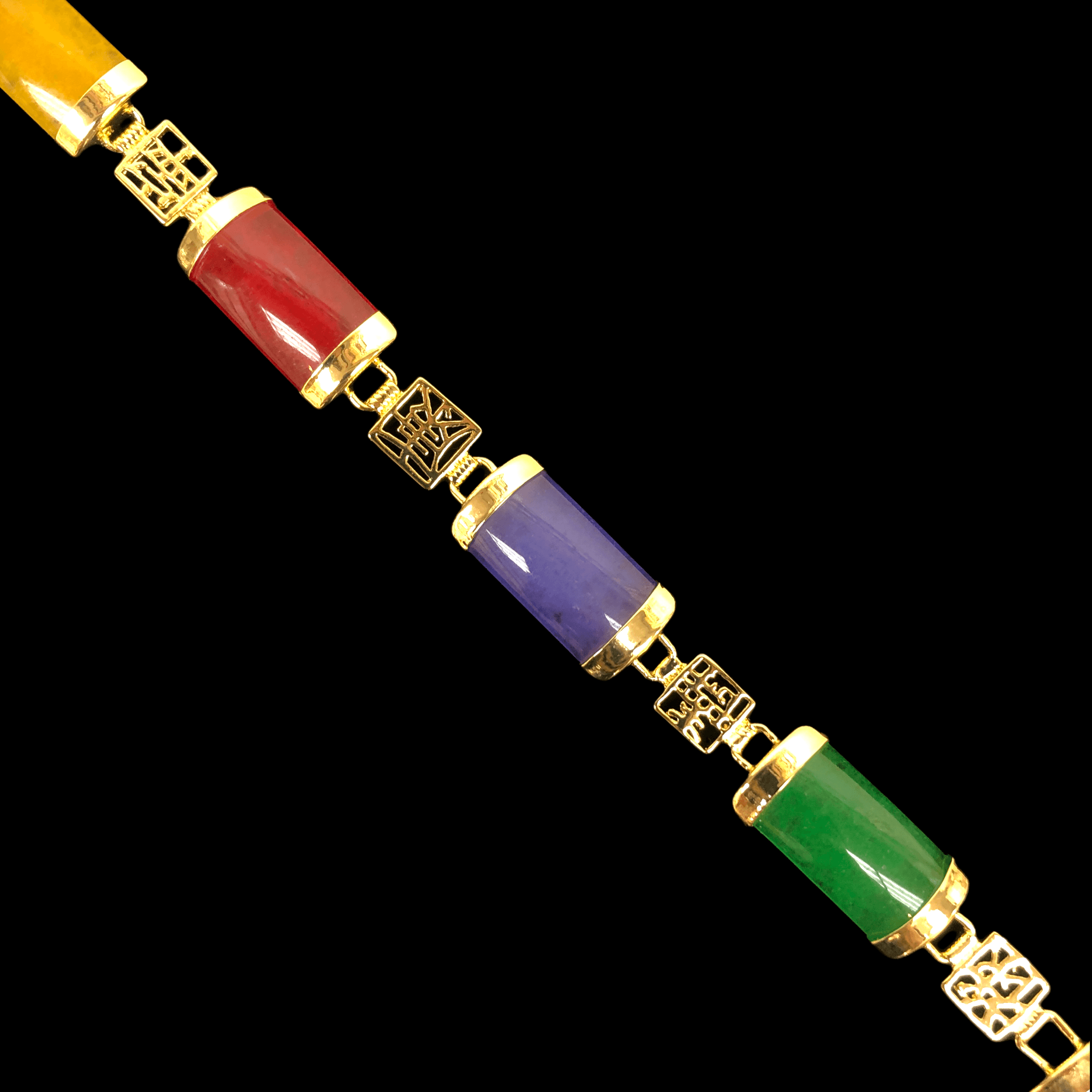 Oro Laminado Gold Filled Lucky Jade Empress Bracelet