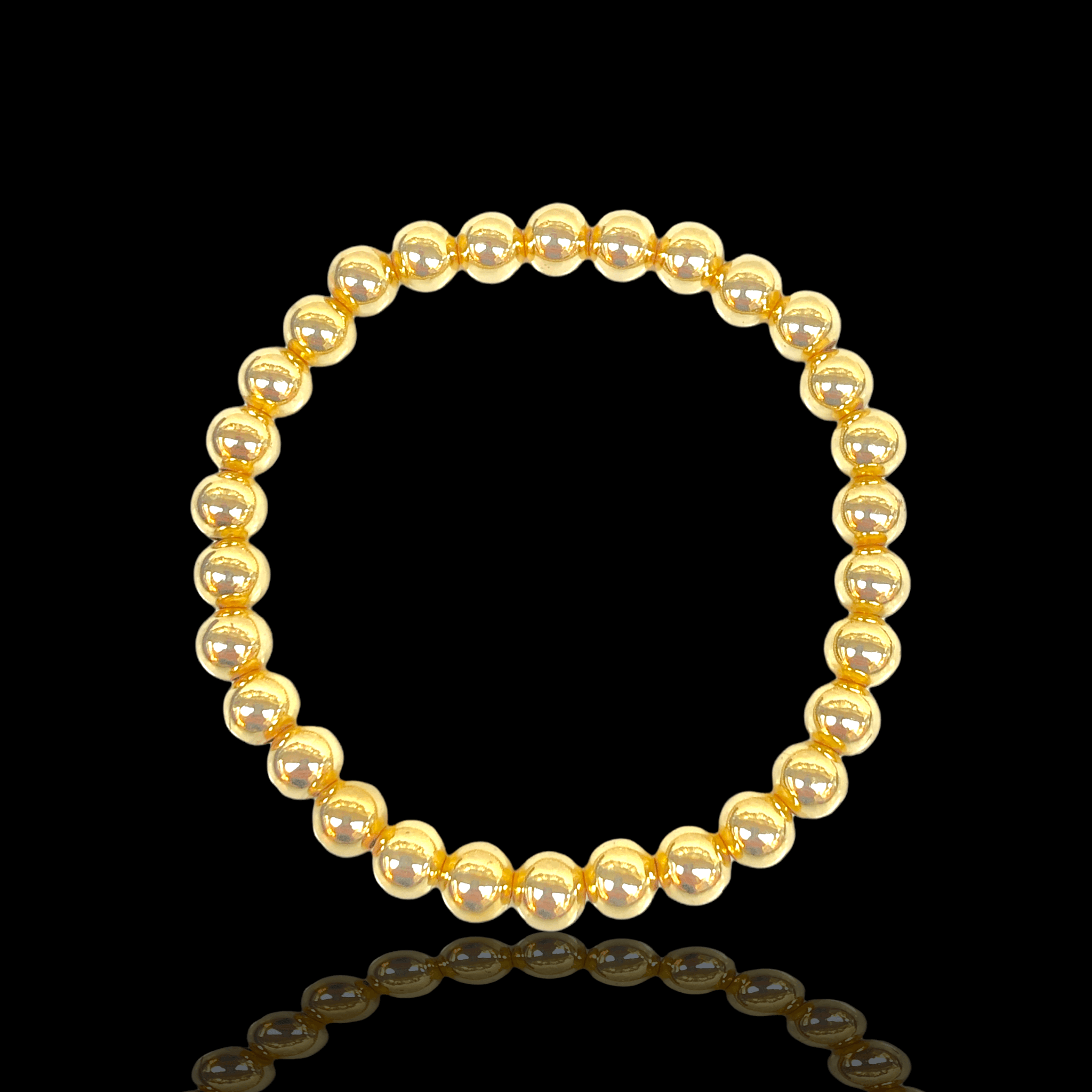 Oro Laminado Gold Filled Round Gilded Bead Bracelet
