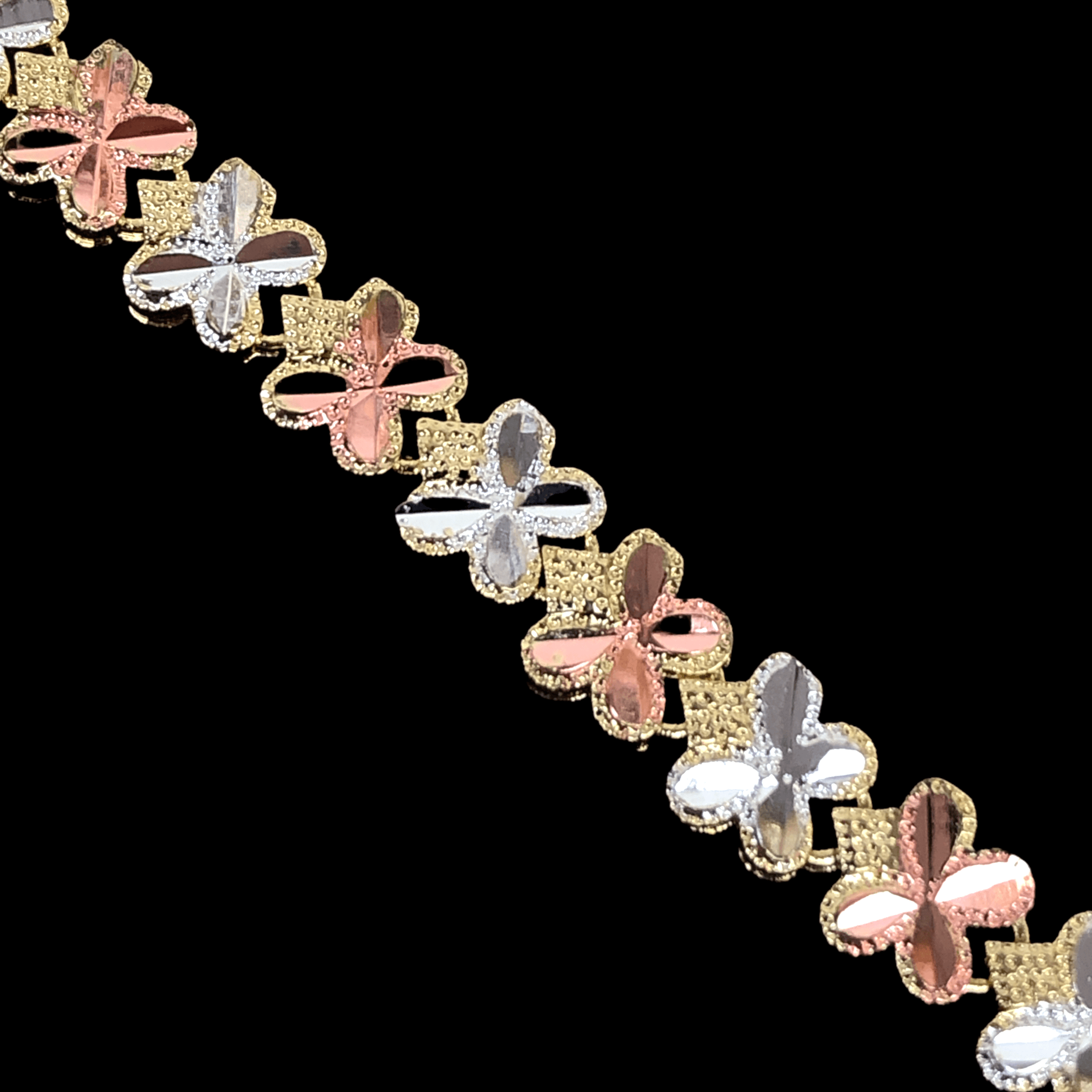 Oro Laminado Gold Filled Tricolor Parisian Edition Butterfly Bracelet
