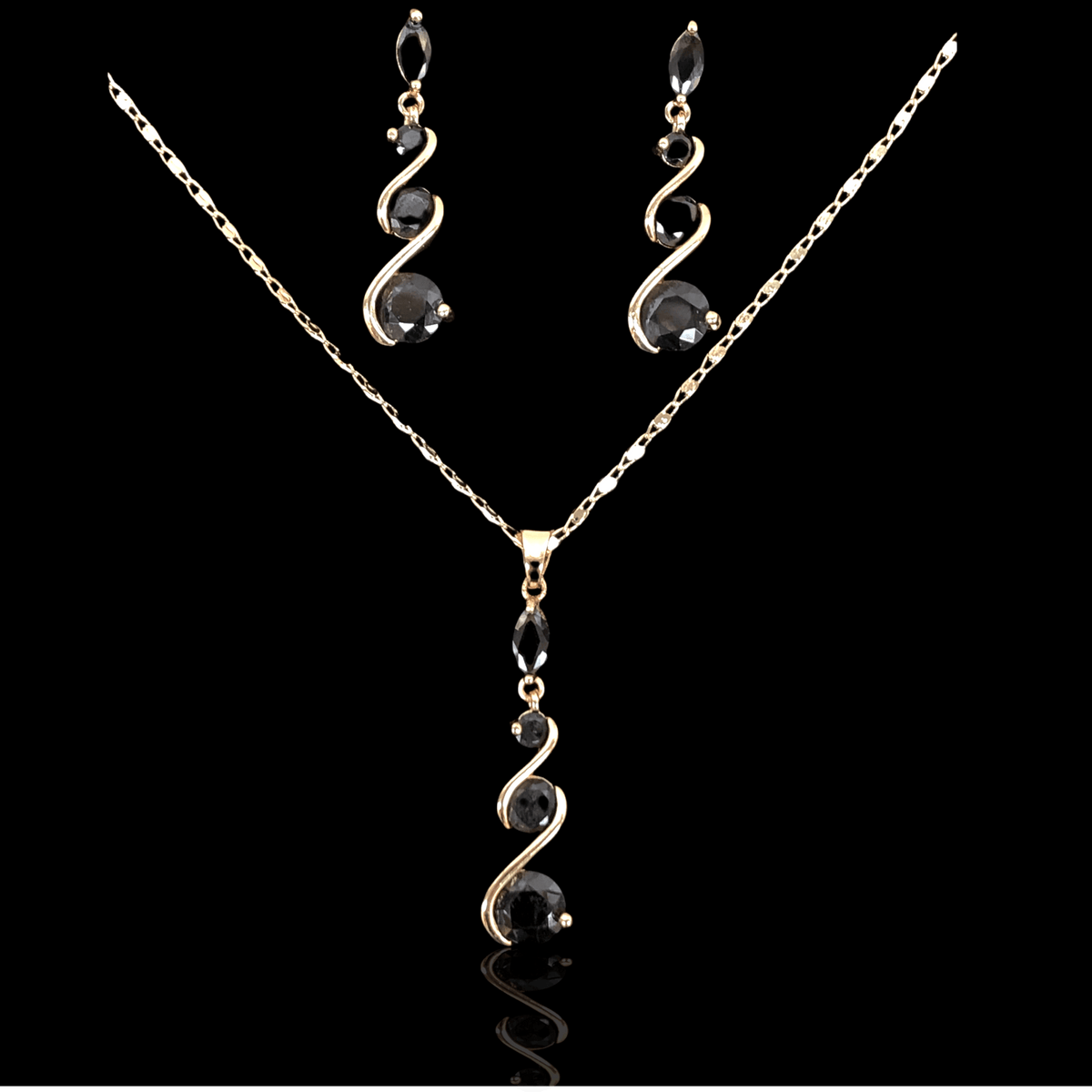Oro Laminado Venetian Royalty Raindrop Zirconia Set