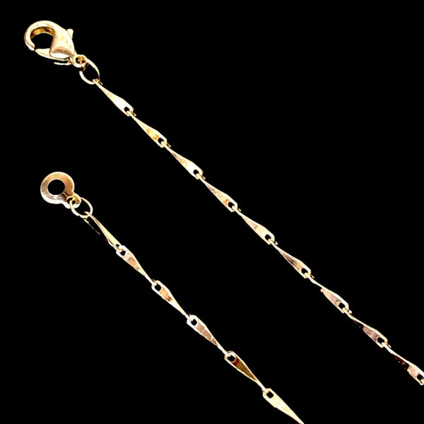 18K Gold Filled 1mm French Feather Chain (Pack of 12) -18K Gold Filled Oro Laminado CHAIN, NEW - KUANIA