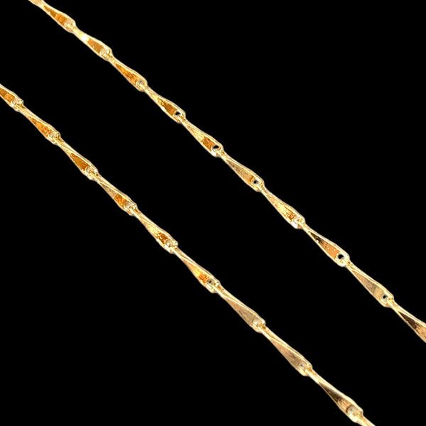 18K Gold Filled 1mm French Feather Chain (Pack of 12) -18K Gold Filled Oro Laminado CHAIN, NEW - KUANIA
