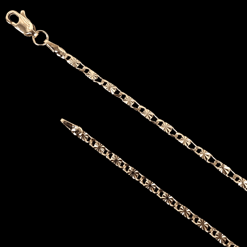 18K Gold Filled 2.5mm Criss Cut Mirror Chain (Pack of 6) -18K Gold Filled Oro Laminado chain, new - KUANIA
