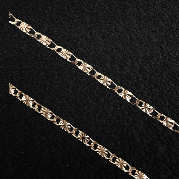 18K Gold Filled 2.5mm Criss Cut Mirror Chain (Pack of 6) -18K Gold Filled Oro Laminado chain, new - KUANIA