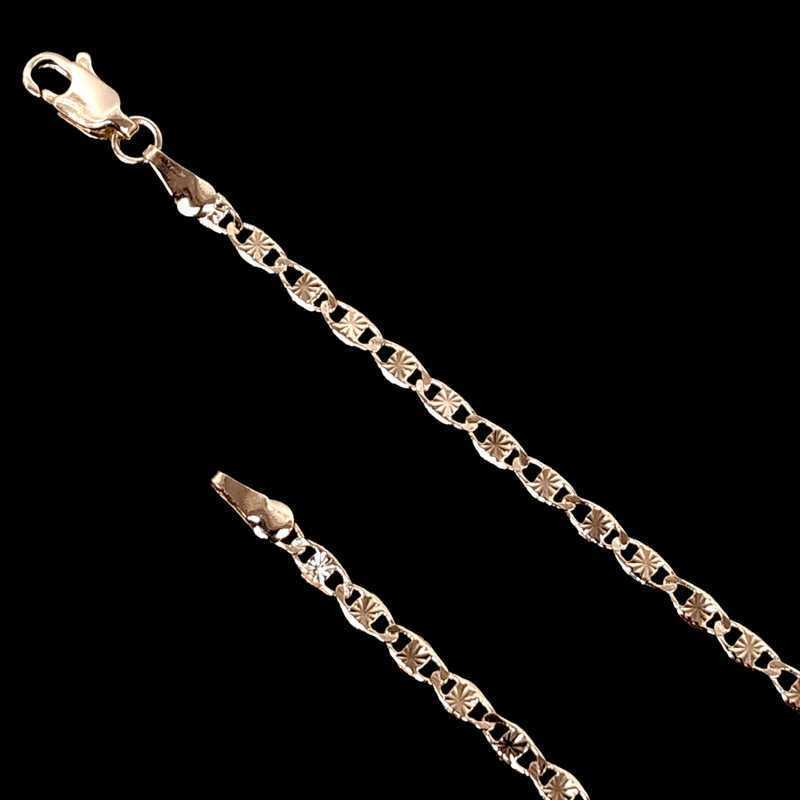 18K Gold Filled 2.5mm Criss Cut Valentino Chain (Pack of 6) -18K Gold Filled Oro Laminado chain, new - KUANIA