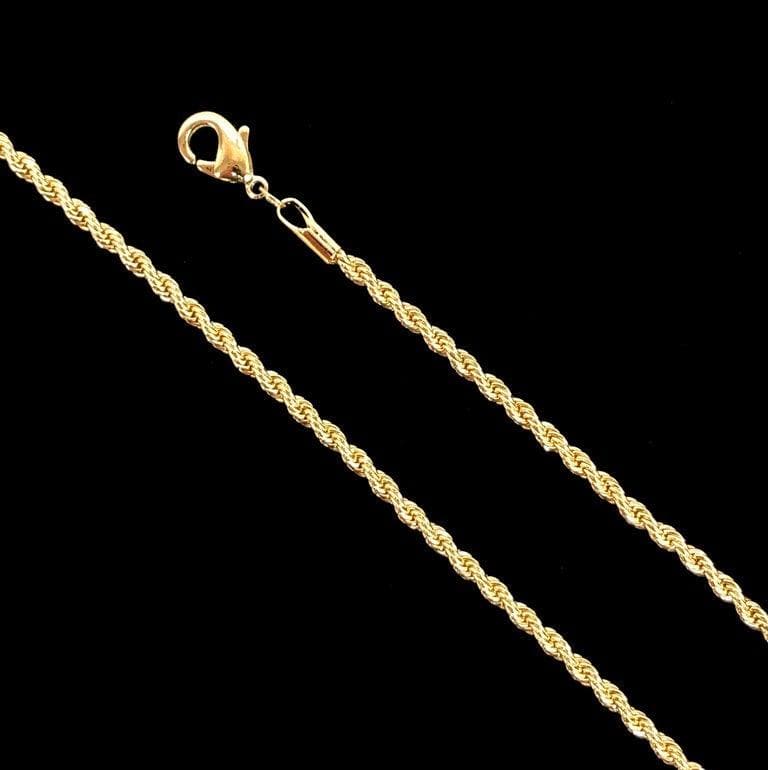 18K Gold Filled 2.5mm Rope Chain (Pack of 6) -18K Gold Filled Oro Laminado CHAIN, NEW - KUANIA
