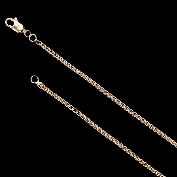 18K Gold Filled 2mm Fancy Milano Chain (Pack of 6) -18K Gold Filled Oro Laminado chain, new - KUANIA