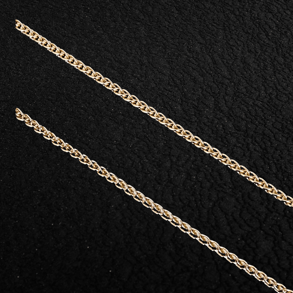 18K Gold Filled 2mm Fancy Milano Chain (Pack of 6) -18K Gold Filled Oro Laminado chain, new - KUANIA