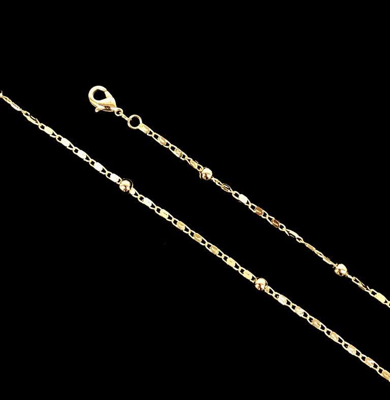 18K Gold Filled 3.5mm Ball Chain (Pack of 12) -18K Gold Filled Oro Laminado CHAIN, NEW - KUANIA