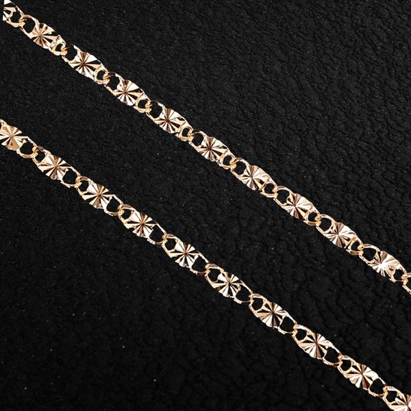 18K Gold Filled 3.5mm Criss Cut Mirror Chain (Pack of 6) -18K Gold Filled Oro Laminado CHAIN, new - KUANIA