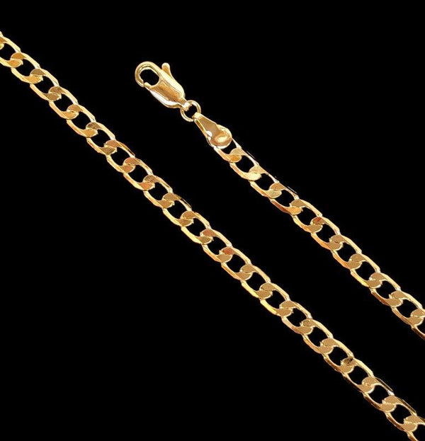 18K Gold Filled 4.5mm Cuban Chain (Pack of 6) -18K Gold Filled Oro Laminado CHAIN, NEW - KUANIA