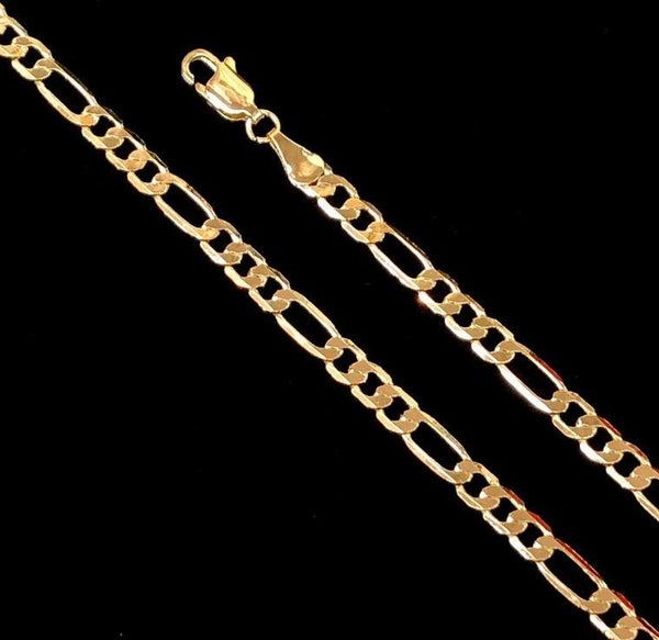 18k Gold-Filled 4.5mm Figaro Chain (Pack of 6) -18K Gold Filled Oro Laminado CHAIN, NEW - KUANIA