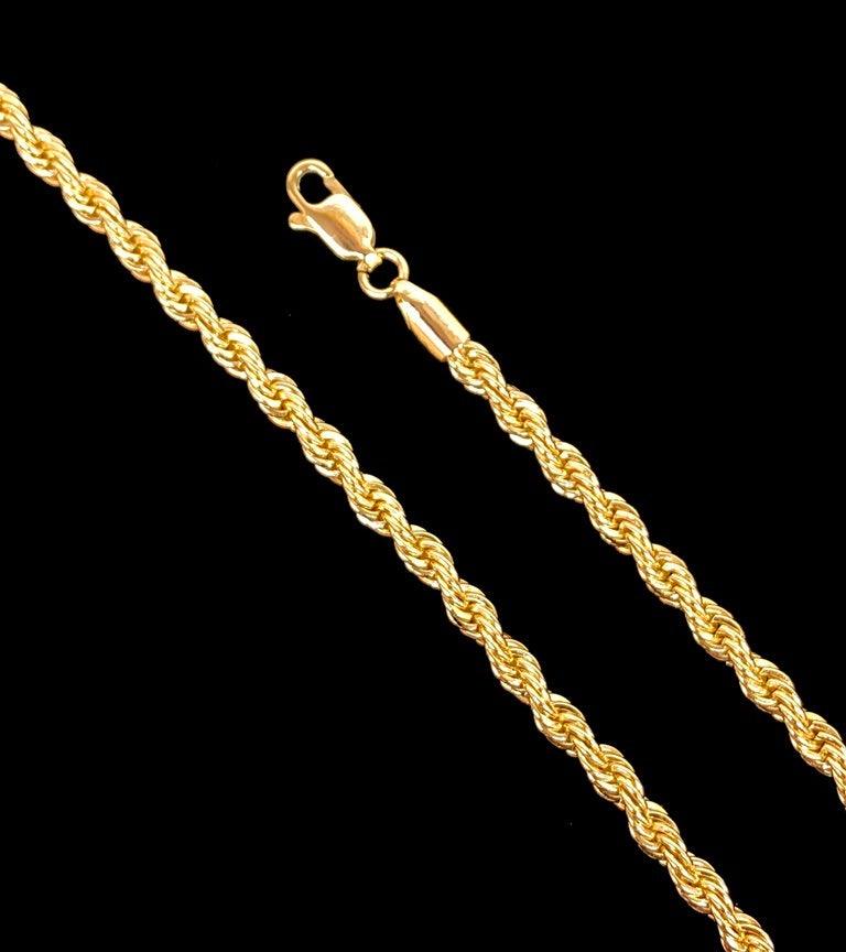 18K Gold Filled 4mm Rope Chain (Pack of 6) -18K Gold Filled Oro Laminado CHAIN - KUANIA