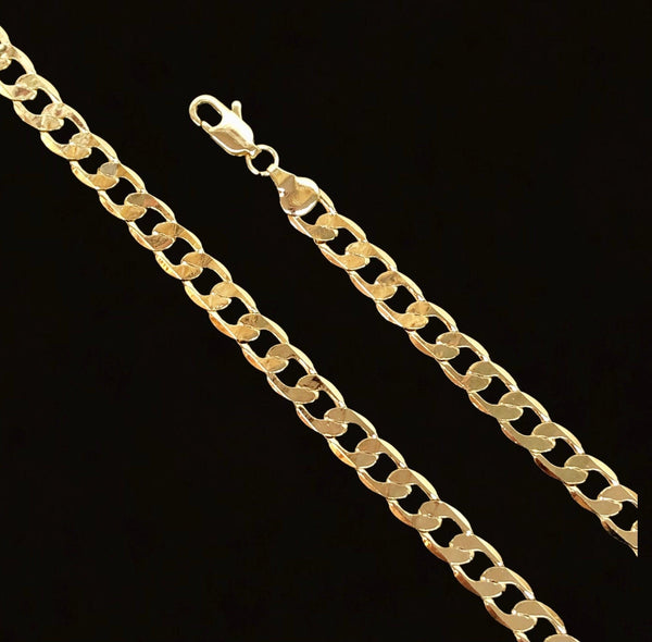 18K Gold Filled 5.4mm Cuban Chain (Pack of 6) -18K Gold Filled Oro Laminado CHAIN, NEW - KUANIA
