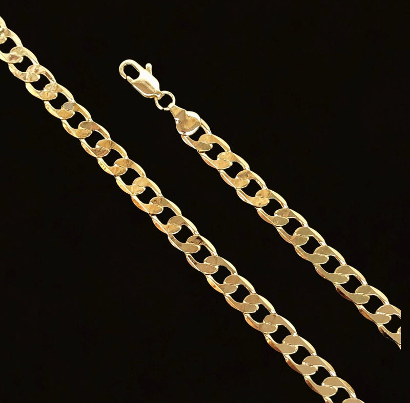 18K Gold Filled 7mm Cuban Chain (Pack of 3) -18K Gold Filled Oro Laminado CHAIN, NEW - KUANIA