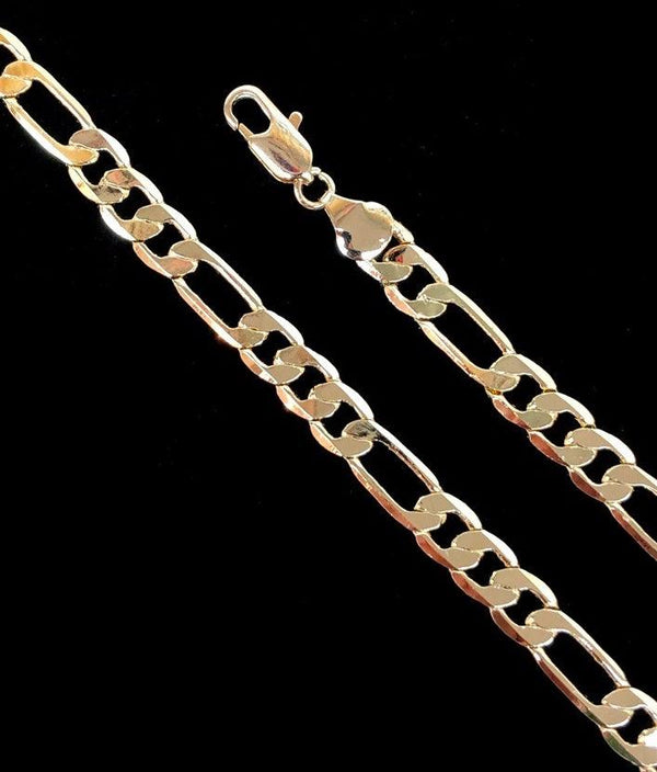 18K Gold Filled 7mm Figaro Chain (Pack of 3) -18K Gold Filled Oro Laminado CHAIN, NEW - KUANIA