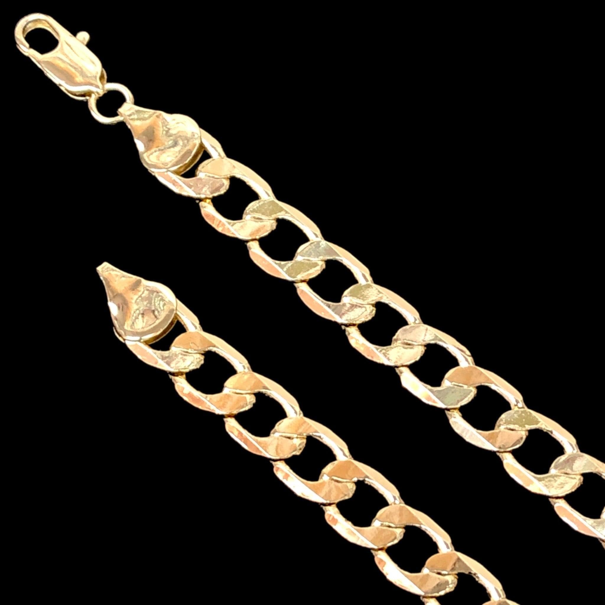 18K Gold Filled 9mm Curb Chain (Pack of 2) -18K Gold Filled Oro Laminado CHAIN - KUANIA