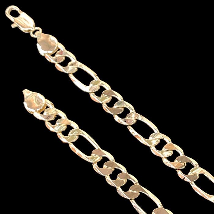 Oro Laminado Gold Filled 9mm Figaro Chain (Pack of 2) | KUANIA