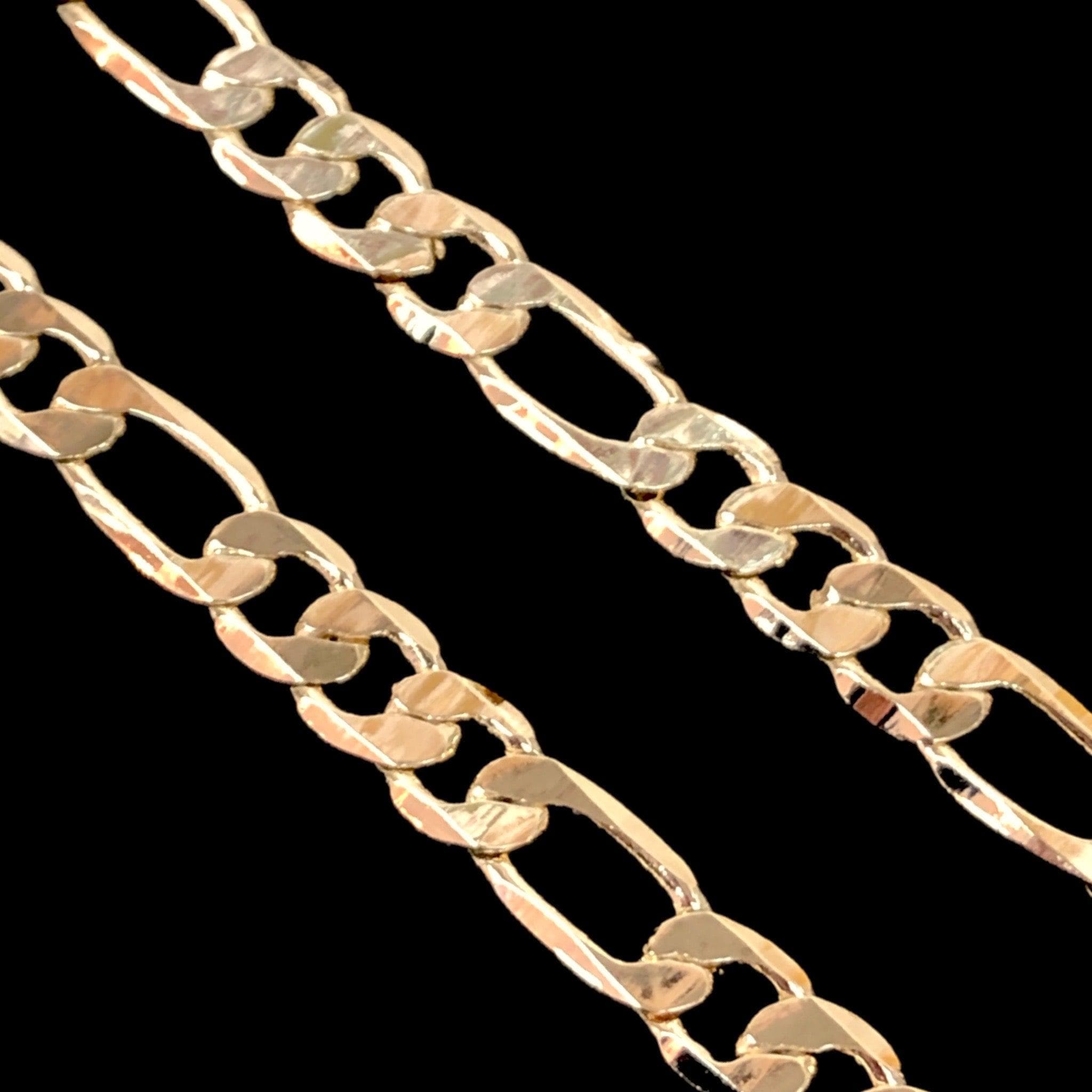 18K Gold Filled 9mm Figaro Chain (Pack of 2) -18K Gold Filled Oro Laminado CHAIN, NEW - KUANIA