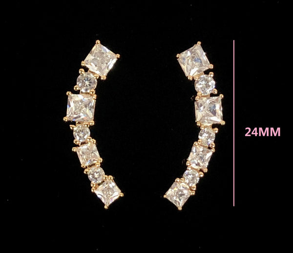 OLE 0032 -18K Gold Filled Oro Laminado EARRINGS, NEW - KUANIA