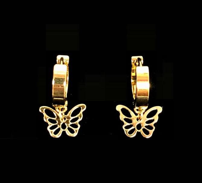 OLE 0081 -18K Gold Filled Oro Laminado DANGLE EARRINGS, EARRINGS, NEW, STAINLESS STEEL - KUANIA