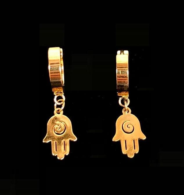 OLE 0084 -18K Gold Filled Oro Laminado DANGLE EARRINGS, EARRINGS, NEW, STAINLESS STEEL - KUANIA