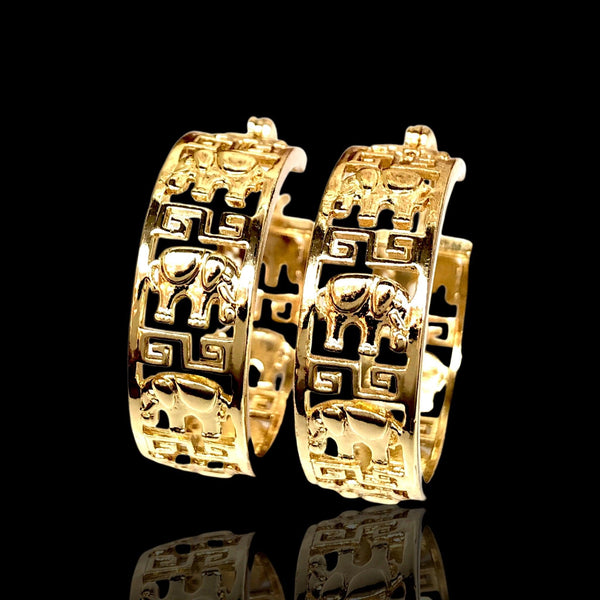 OLE 0184 -18K Gold Filled Oro Laminado EARRINGS, NEW - KUANIA